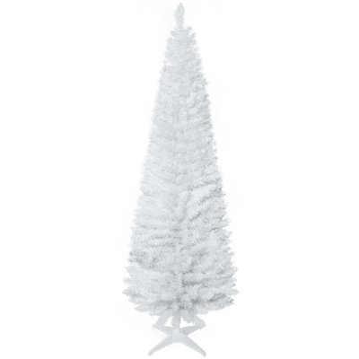 6FT Artificial Slim Pencil Christmas Tree With Realistic Branch Tips & Plastic Stand