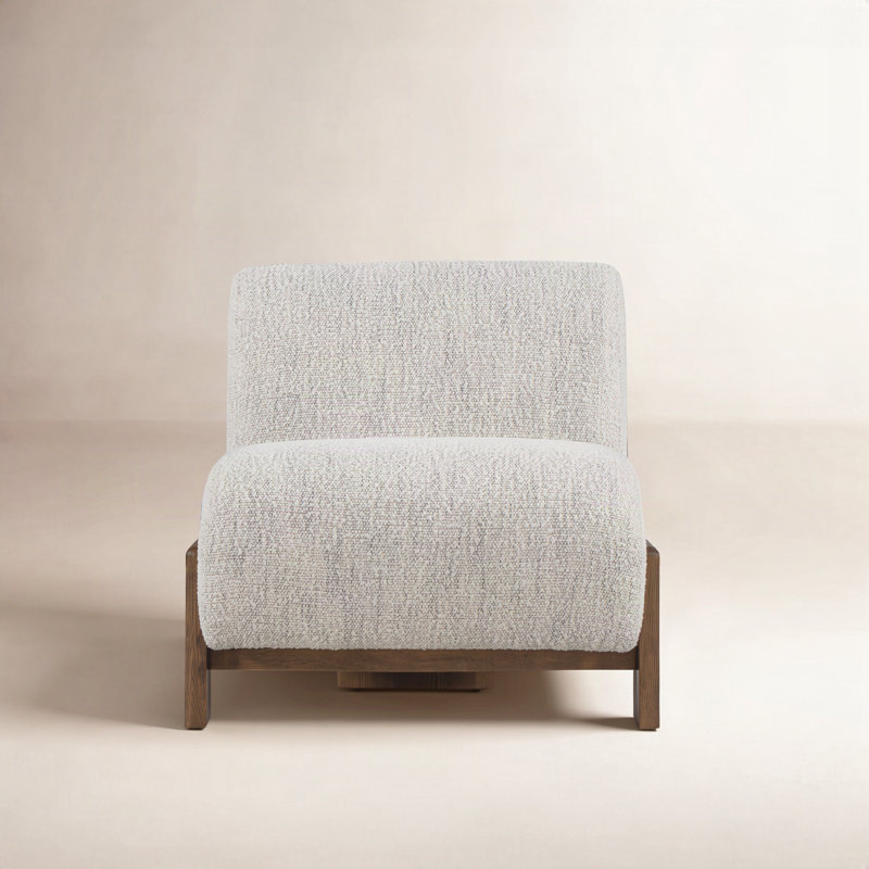 Chelsea Upholstered Slipper Chair, Ivory Polyester Blend