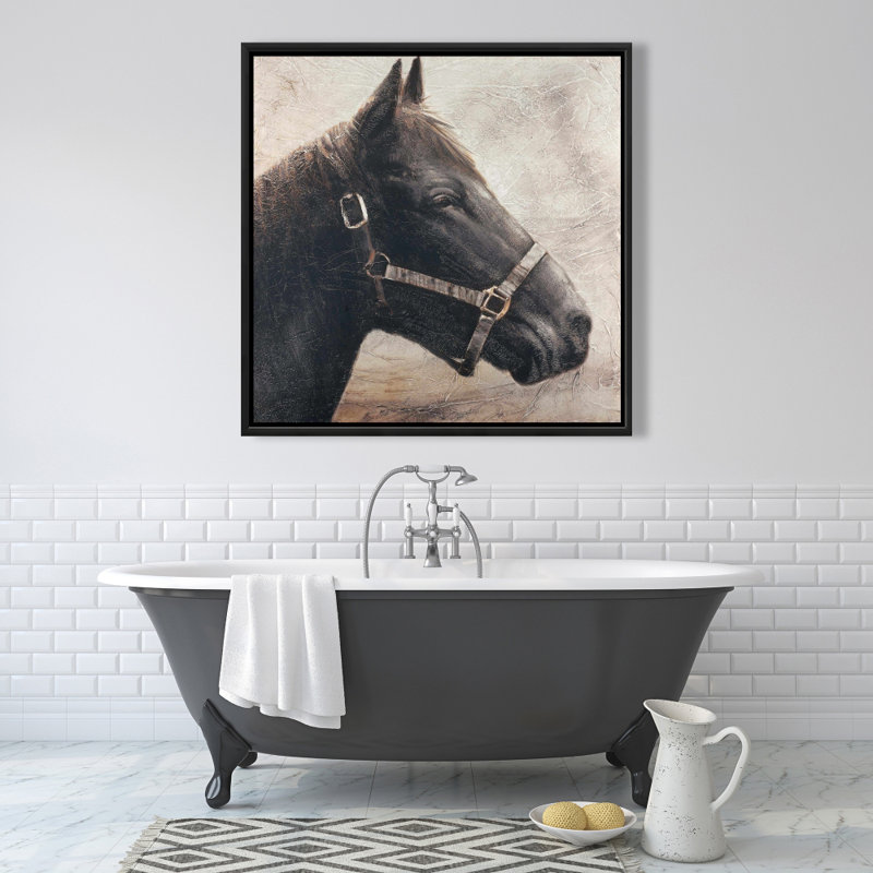 Gallopin le cheval brun - décor de toile beige encadré