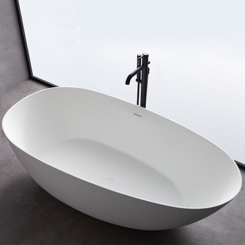 71'' x 35.4'' Freestanding Soaking Solid Surface Bathtub