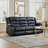 Lamyiah 87.01'' Wide Modern Soft Vegan Leather Manual Reclining Sofa With Hidden Console