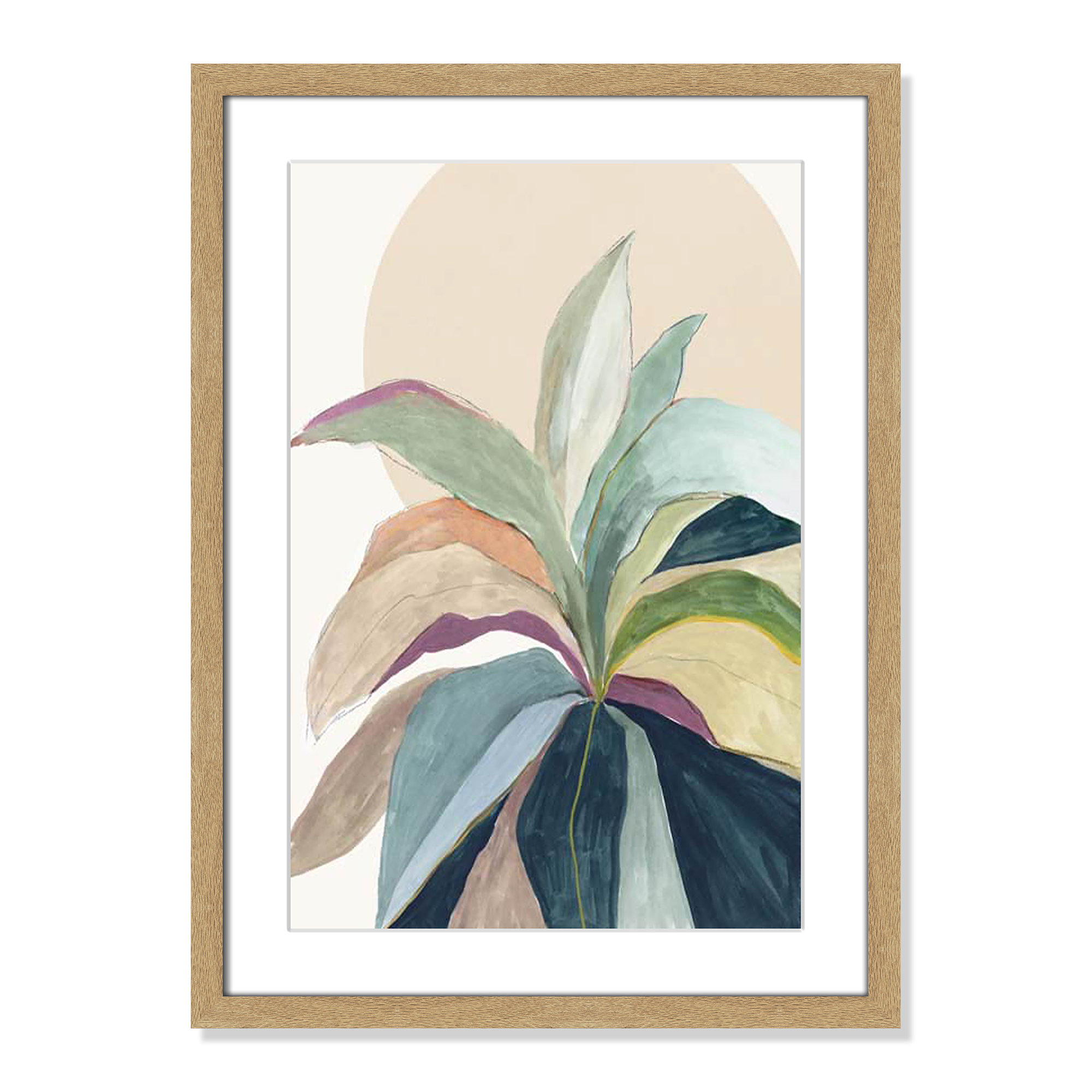 Sherbrooke Sunny Bright Leaves II by Asia Jensen Print, 23" H x 17" W x 1.25" D, Natural Woodgrain Single Picture Frame