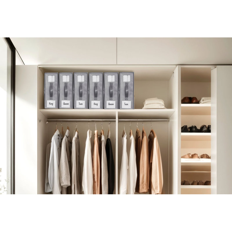 DECOMOMO Foldable Bed Sheet Organizers and Storage, Grey