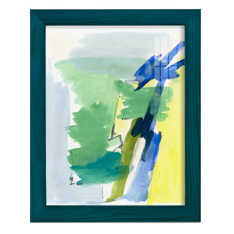 Wicklow III - Imprimé, H 11 po x l 9 po x P 1 po, Papier avec cadre bleu