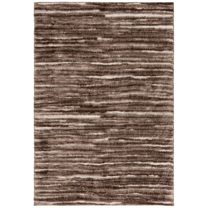 Tapis brun / ivoire Seattle Shag 908, Rectangle 8 pi x 10 pi