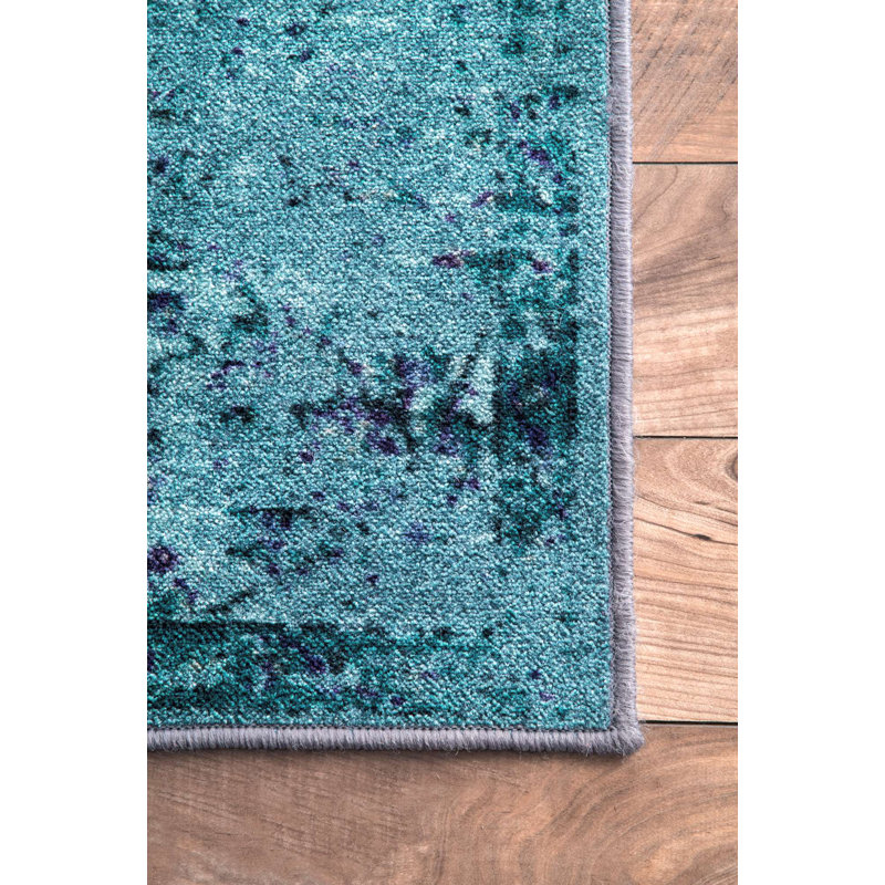 Tapis oriental turquoise Danyel, Rectangle 3 pi x 5 pi