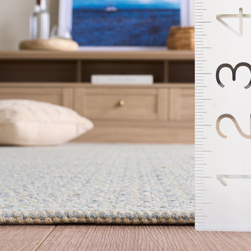 Tapis géométrique en coton tissé à la main Bester, Rectangle 10 pi x 14 pi