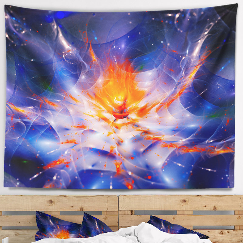 Tapisserie fractal en polyester avec accessoires suspendus inclus, H 32 po x l 39 po