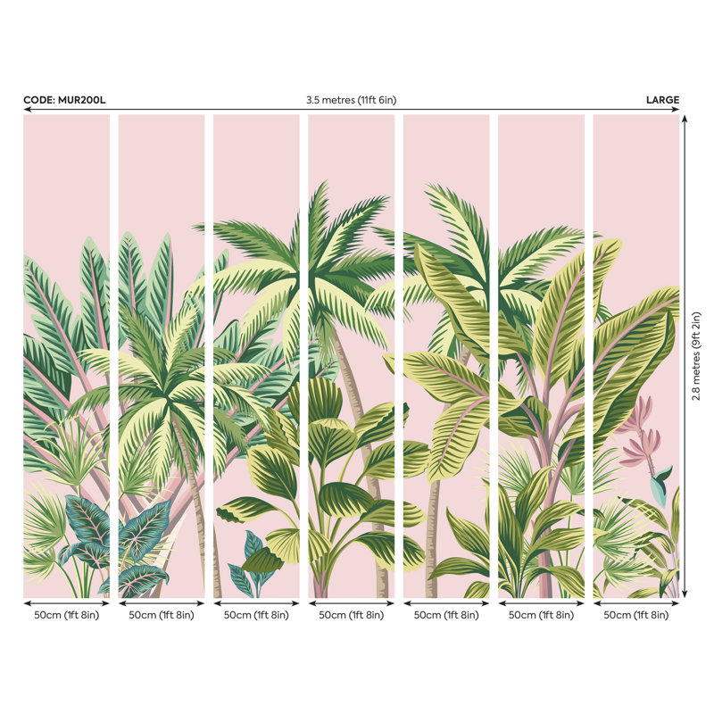 Auberta Mural,  280cm L x 350cm W , Pink