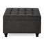 Bouton avec rangement intérieur spacieux, rembourrage de rangement confortable gris foncé et support en bois-131167008