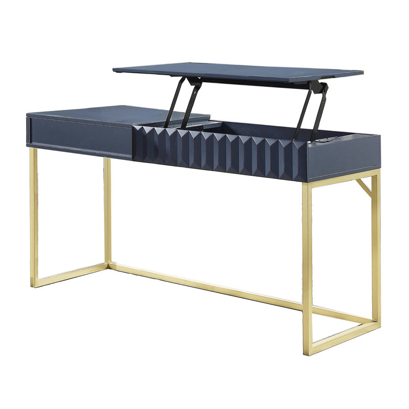 Bureau d'écriture Livengood, Bleu / doré
