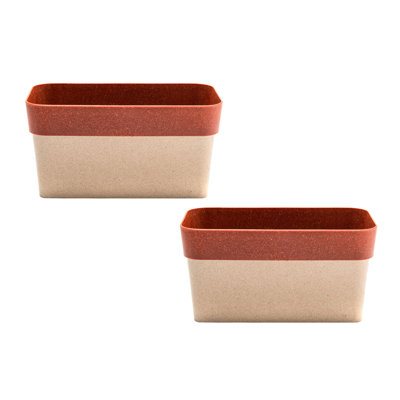 11" Verbania Rec. Planter Eco-Friendly Cayenne - Set Of 2