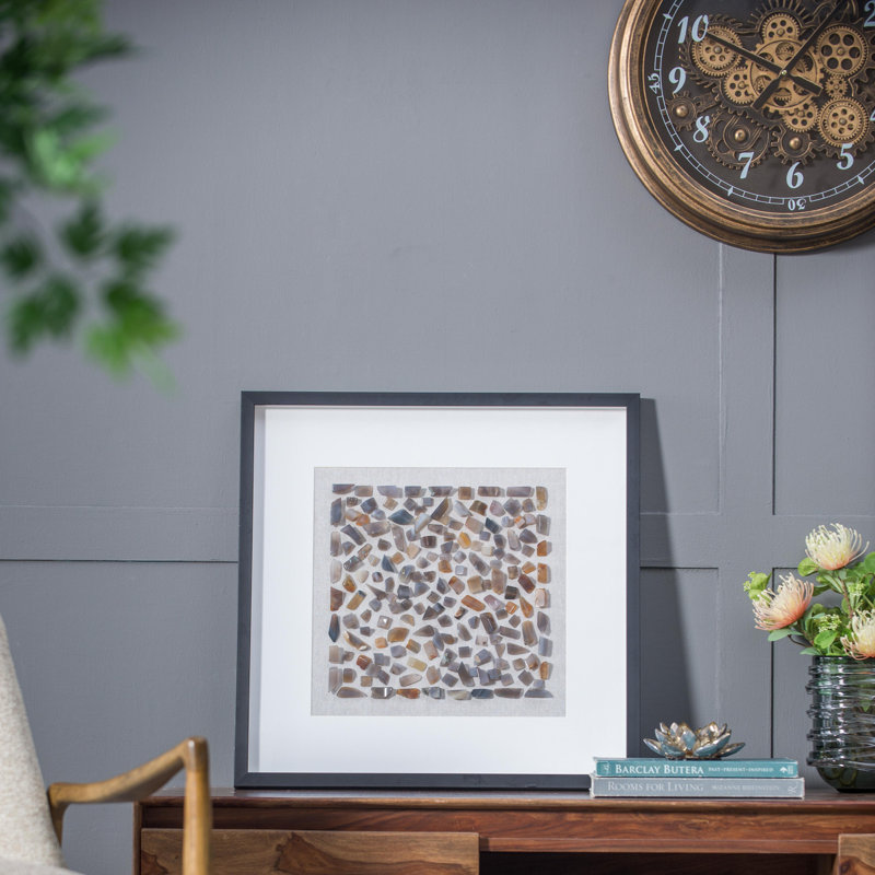 23.6x23.6" Shokha Agate Shadow Box Wall Décor