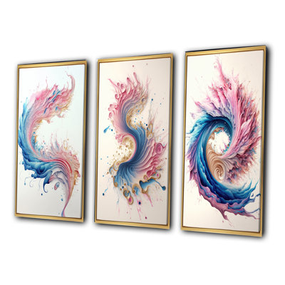 «Multi-Color Paint Swirl», 3 pièces sur toile