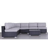 Ensemble de conversation pour 6 personnes avec coussins Gio Wicker