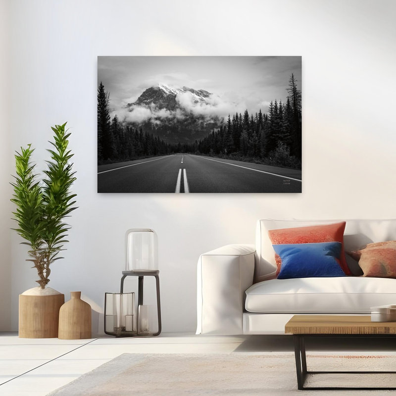 Paysage contemporain abstrait en mouvement, H 32 po x l 48 po
