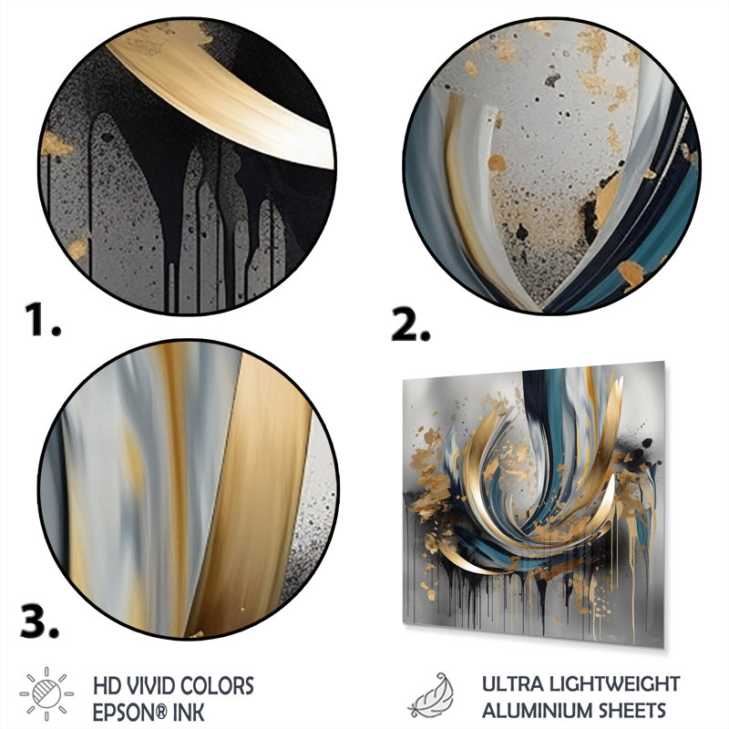 Abstract Shapes And Infinity Lines  IV - Abstract Shapes Metal Wall Art, 16" H x 16" W