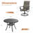 4-Person Patio Dining Set with Round Patio Dining Table and 4 Swivel PVC-coated polyester Chairs-1430211279