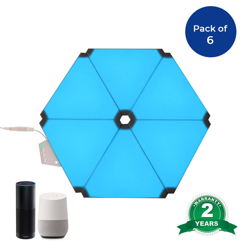 6 Piece Smart WIFI Triangle Wall Light with Remote Control, Smart LED Modular Light Panels