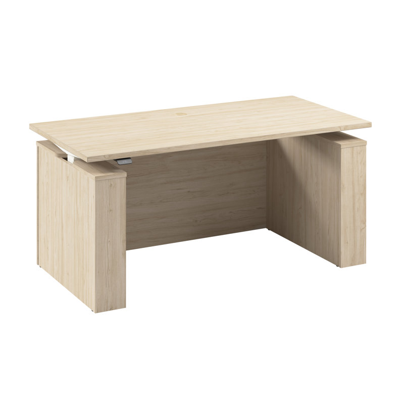 Bush Business Furniture Stratus 60W X 30D Height Adjustable Standing Desk With Modesty Panel, Natural Elm