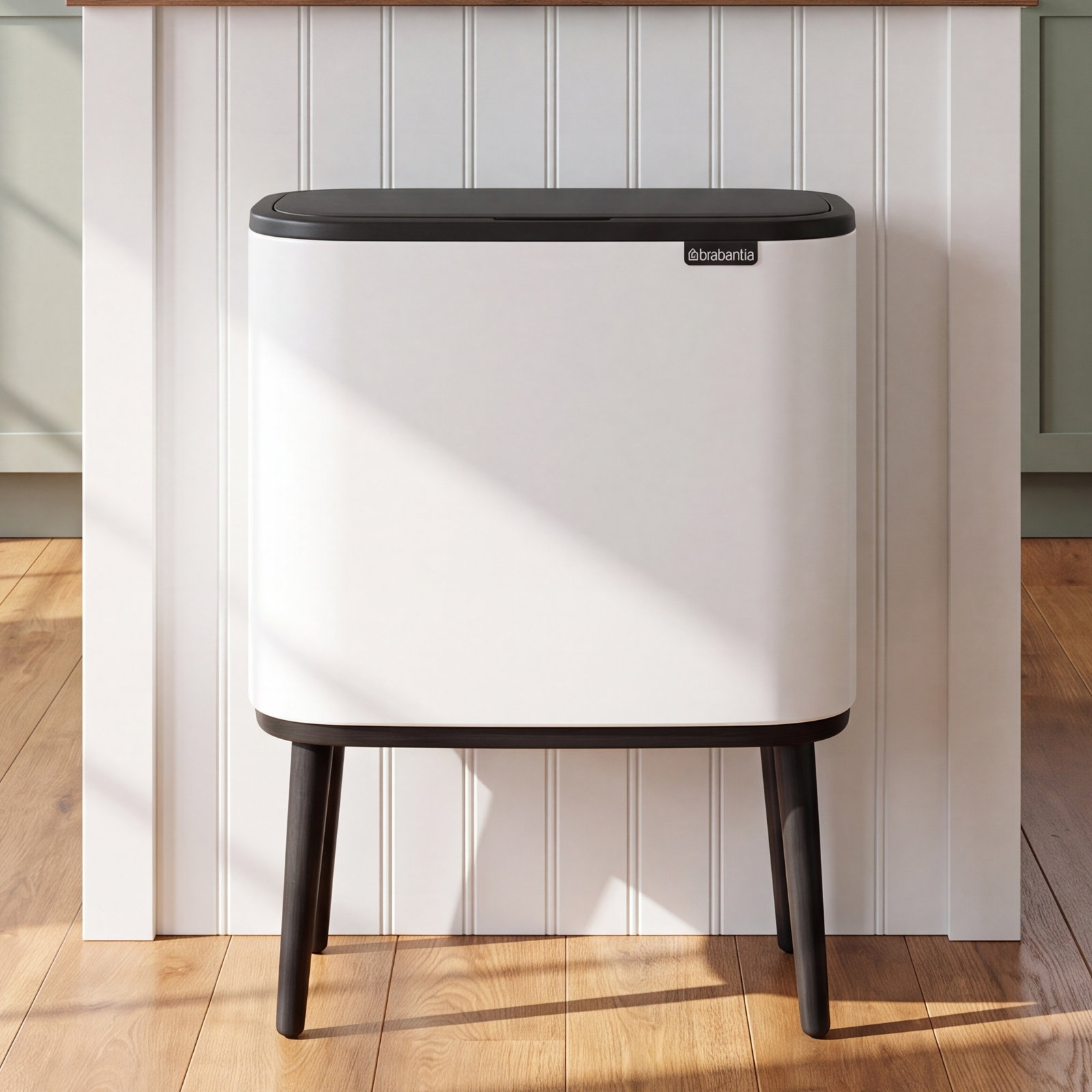 Brabantia Bo Touch 9gal Recycling Can, White
