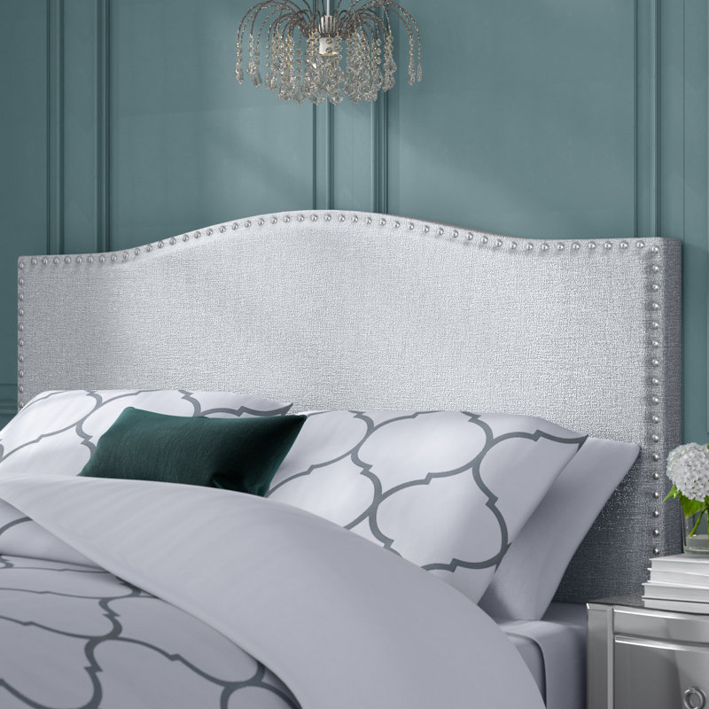 Tête de lit tapissier à panneau Vyron, Double / Grand, Polyester gris glacier