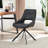 Jakavian Ergonomic Faux Leather Swivel Task Chair with Arms and Stationary Base Mid Century Modern Office Chair No Wheels-621554858