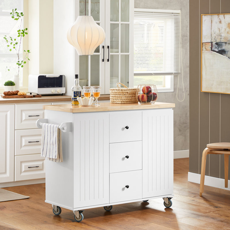 Dayna Solid Wood Top Kitchen Island