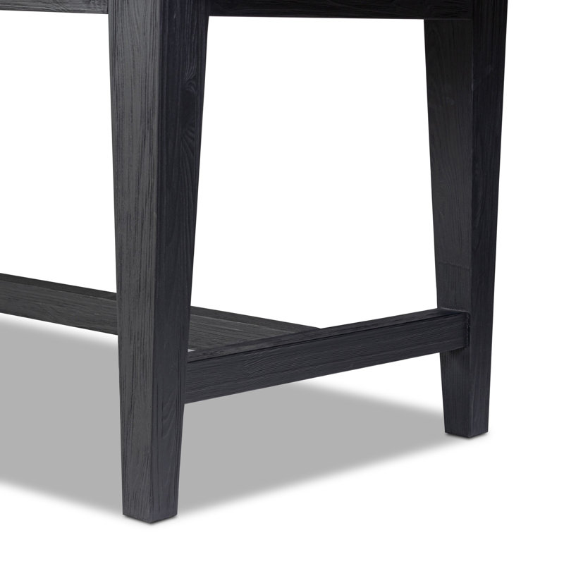 Alfie Dining Table 87"-Black Pine, 30" H x 87" L x 35.5" W, Honey Pine