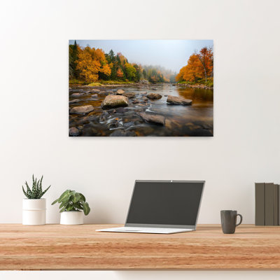 Automne, feuillage le long de la rivière Ausable, montagnes Adirondack, New York, États-Unis, art contemporain abstrait, forêt urbaine