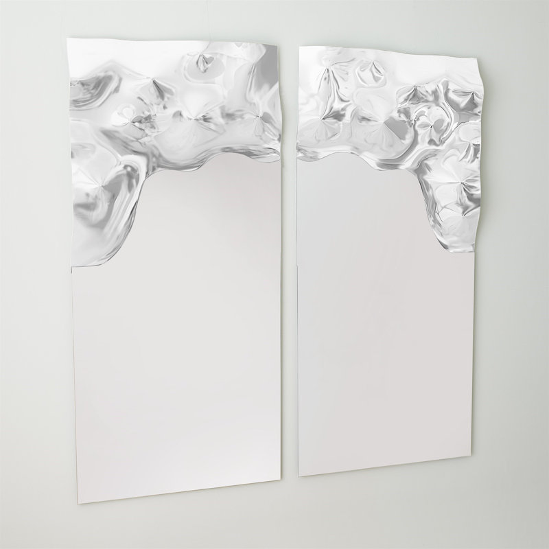 Asymmetrical Ripple Rectangle Mirror