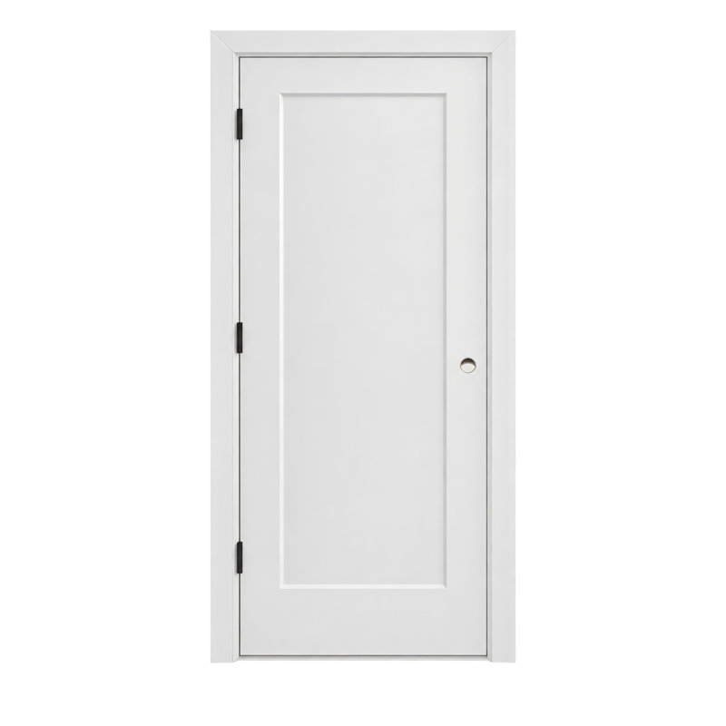 Porte intérieure moulée à 1 panneau creux de style shaker avec montants et charnières, 30 po x 80 po, Gauche