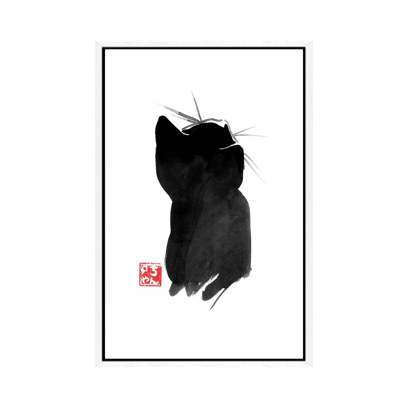 Cat’s Back II by Péchane - Print on Canvas, 101.6 cm H x 66.04 cm W, White Framed