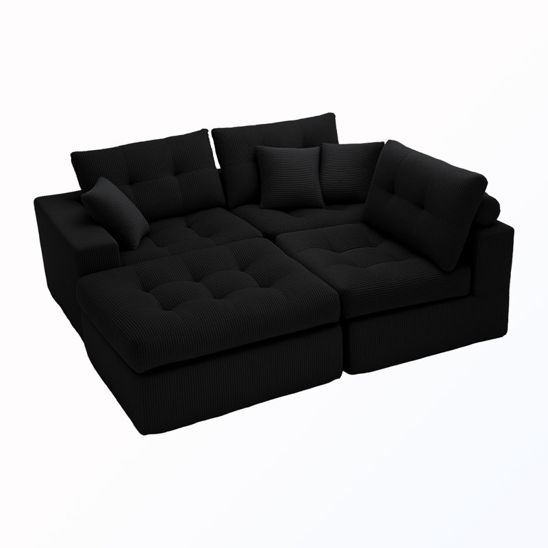 Canapé modulaire en L convertible