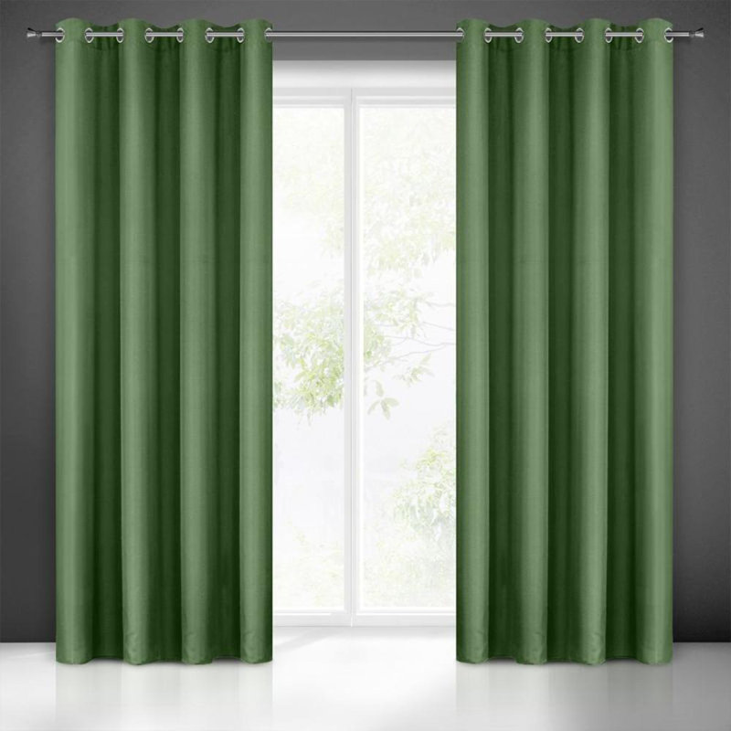 Genya Room Darkening Single Panel, Green
