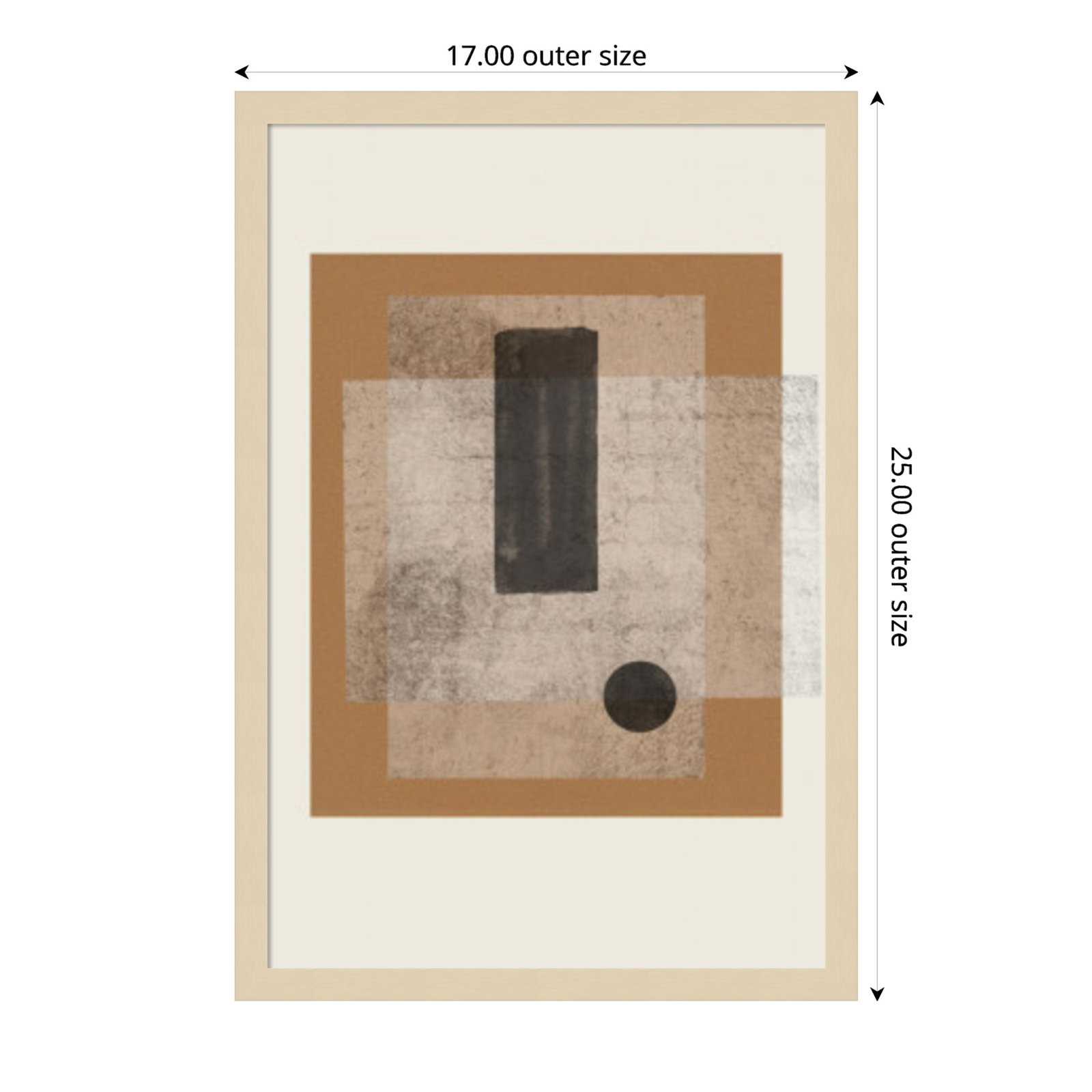 Riverwalk "Composition III" Print, Brown, 25" H x 17" W