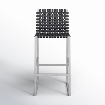 Upholstered Counter Stool with Metal Frame