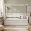 Lit de jour simple à baldaquin en bois avec 2 tiroirs, conception intemporelle et rangement compact pour les chambres modernes