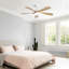 Ventilateur de plafond moderne de 52 pouces avec 3 lumières à intensité variable et 5 pales pour moteur à courant continu réversible-288843108-288843106