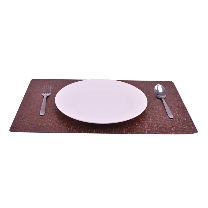 Harpster Dark Brown Geometric PVC Placemat Set of 8 – Heat Resistant, Non-Slip, Perfect Christmas Decor