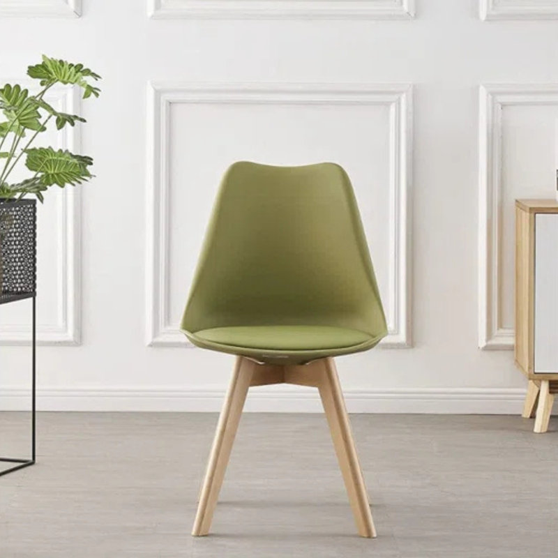 Carys Modern  Scandinavian Minimalist Dining Chairs with Faux Leather Cushions and Solid Wood Legs - Side Chair for Dining Room Kitchen Office