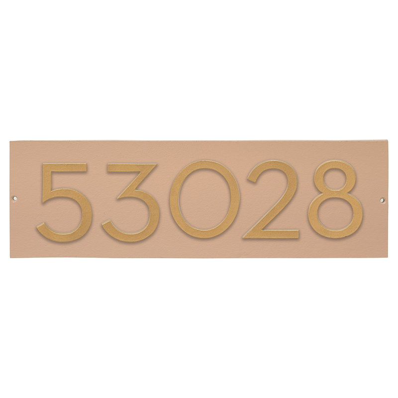Plaque d’adresse murale sur 1 ligne flottante, Taupe, Nickel satiné deux tons, Oui
