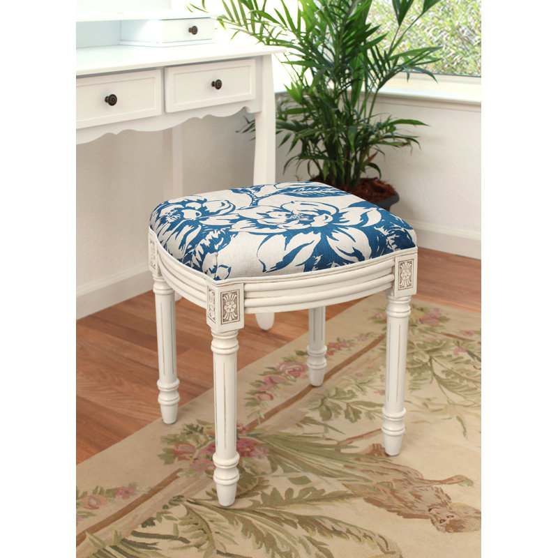 Tabouret de coiffeuse Caramel, Bleu marine