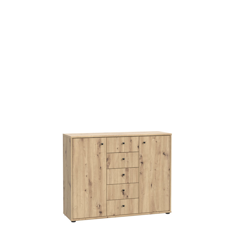 Amandla 108.8cm W 5 - Drawer Chest of Drawers, Artisan Oak