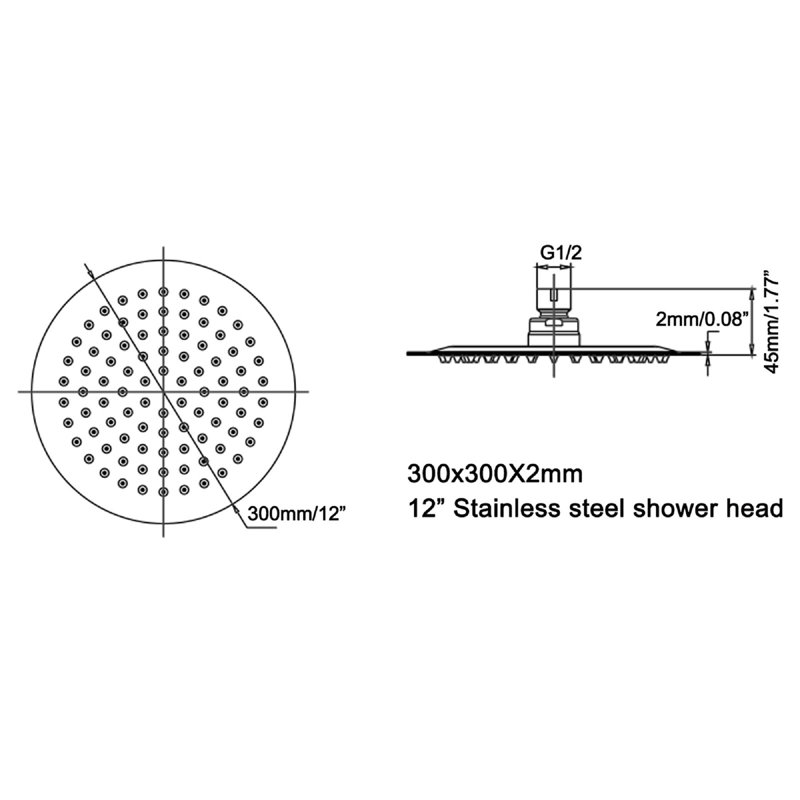 Adjustable Rain Shower 1.5 GPM GPM, Brushed Gold