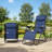 Blue Outdoor Zero-Gravity Folding Lounge Chair Two-Piece Set, Portable And Adjustable With Cup Holder, Tray, And Pillow. Suitable For Pools, Gardens, Patios, And Lawns.-1062485044