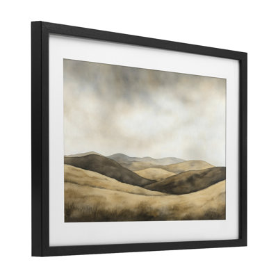 «Brown Landscape Hills», reproduction encadrée sous verre, design par LSR Creative Studio