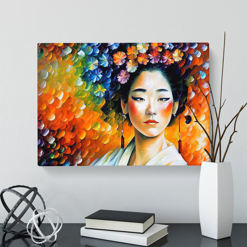 Shimmering Geisha Vol.4 Abstract - Wrapped Canvas, 50cm H x 76cm W x 3cm D