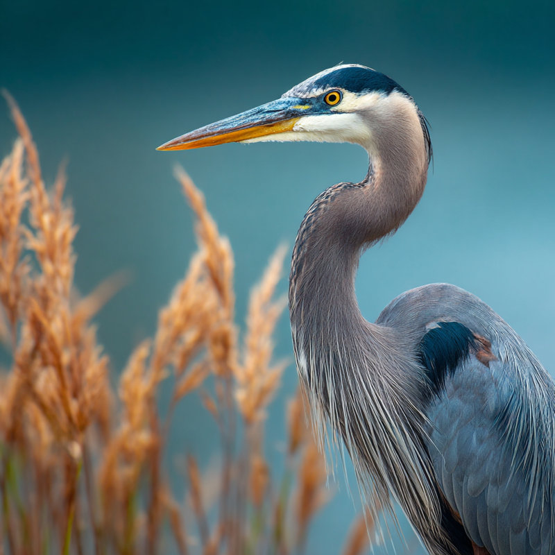 Portrait de majestueux héron