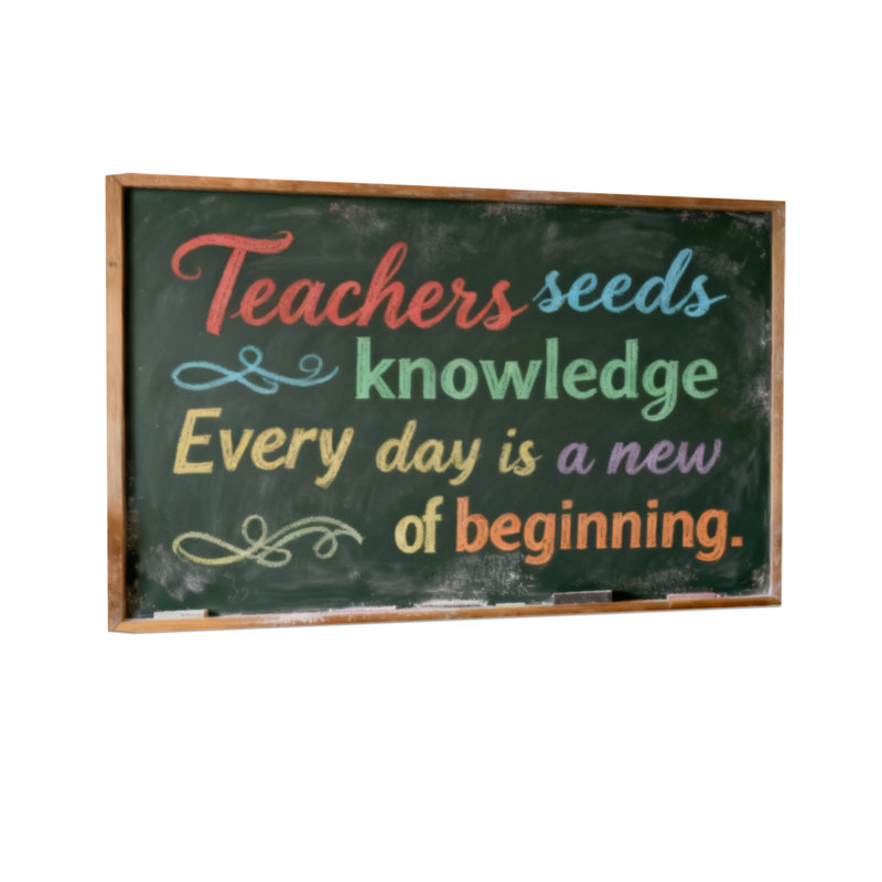 «Text and Numéros Teachers Seeds, Chaque jour est un nouveau départ», H 12 po x l 18 po